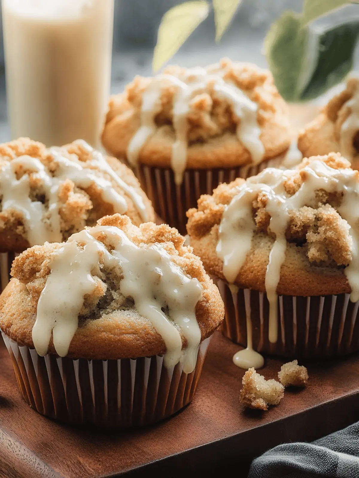Saftige Bananenkrümel-Muffins mit Vanilleglasur 4 Bananenkrümel-Muffins