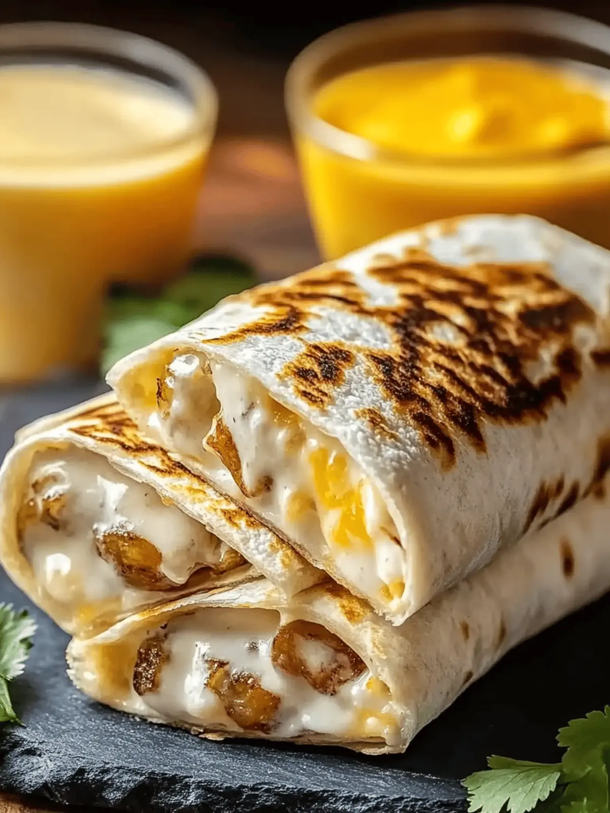 Käse-Knoblauch-Hühnchen-Wraps Rezept für Genusssüchtige 4 Käse-Knoblauch-Hühnchen-Wraps Rezept