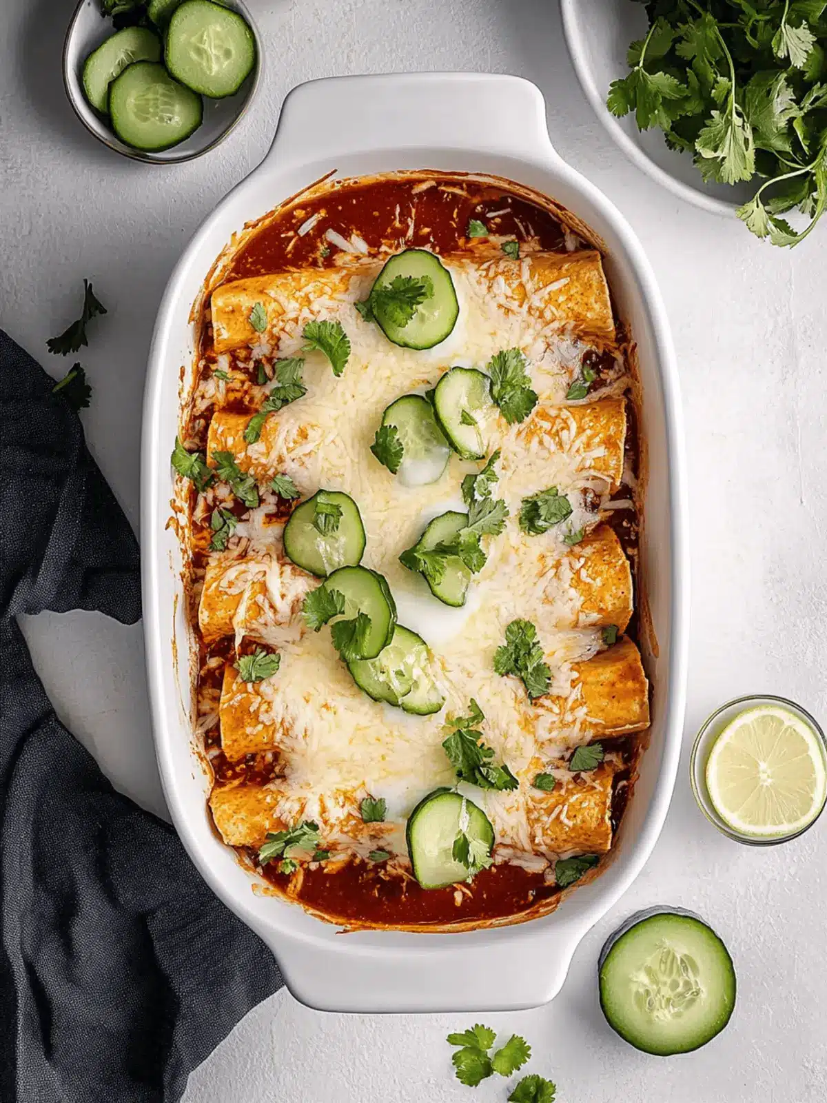 Putenhackfleisch-Enchiladas (hausgemachte Enchilada-Sauce)