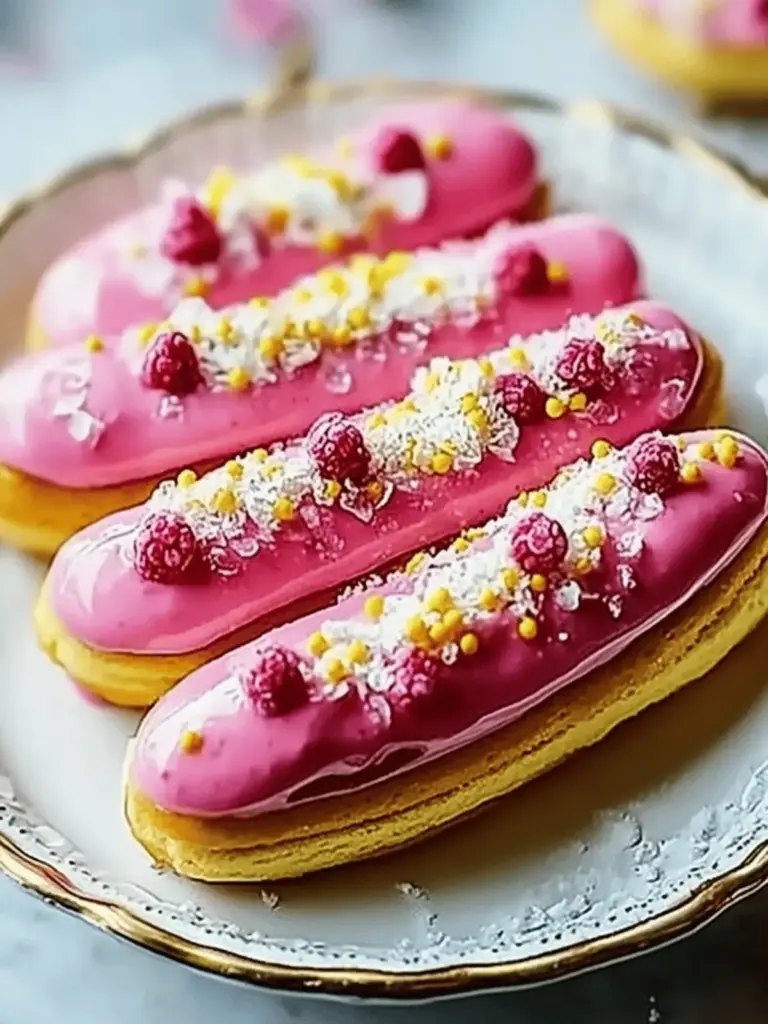 Himbeer-Pistazien-Eclairs