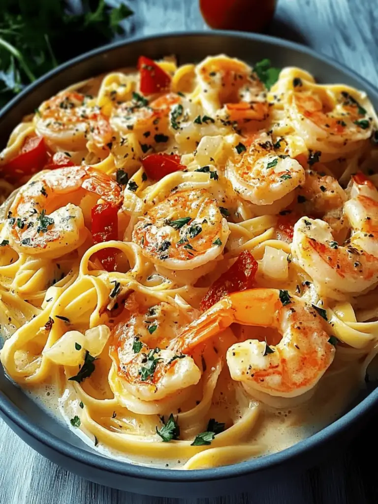 Cremige Heiratsangebot Garnelen Pasta