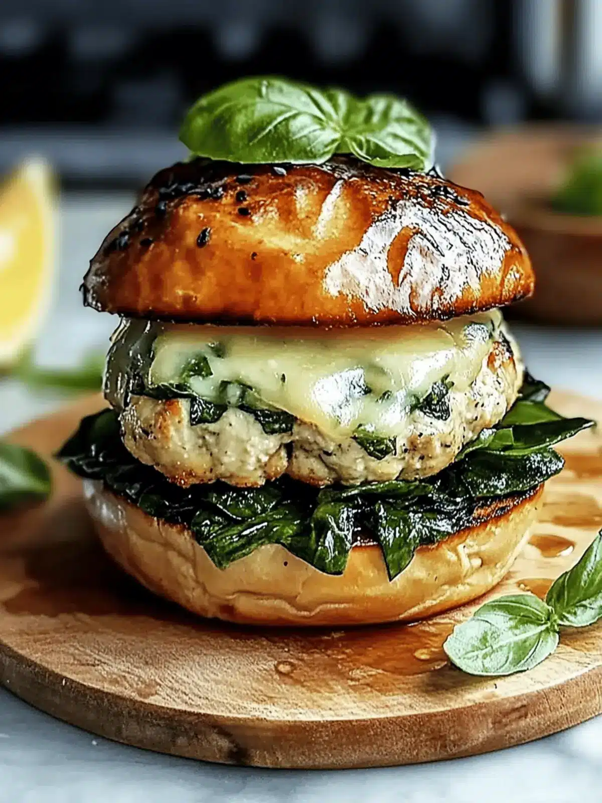 Weißer Cheddar- und Spinat-Hühnchenburger – Saftig, Käsehaltig und Gesund