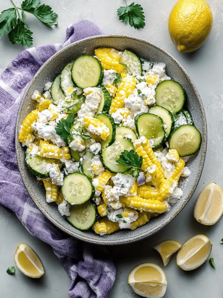 Street Corn Cremiger Gurkensalat: Eine frische, geröstete Freude