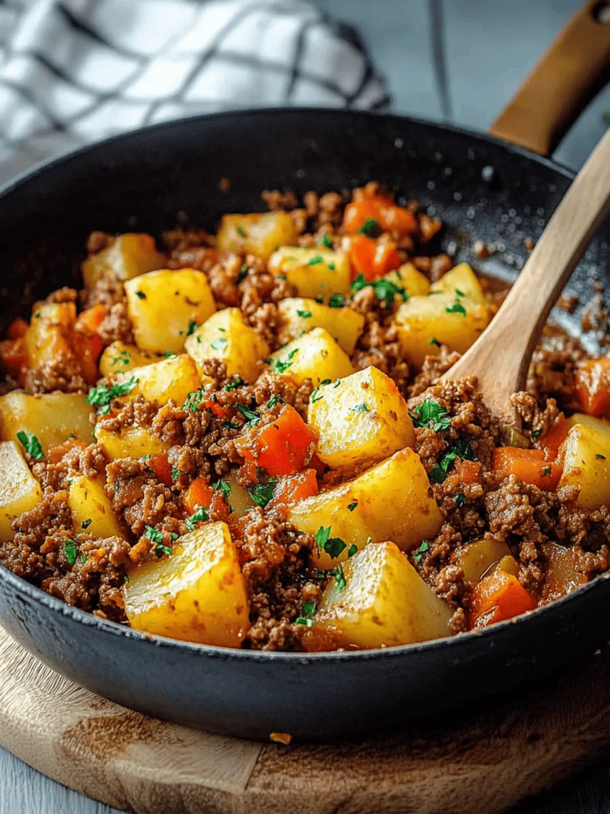 Kartoffelpfanne mit Hackfleisch – Schnell und Lecker 4 Kartoffelpfanne mit Hackfleisch