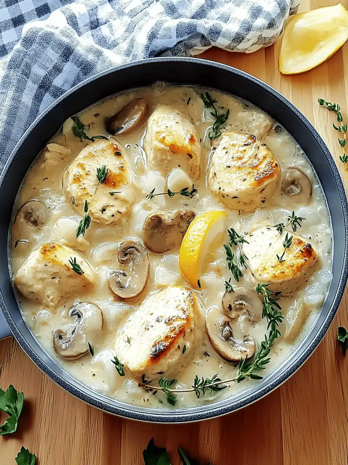 Cremige Pilz-Hühnchen- und Wildreis-Suppe genießen 2 Cremige Pilz-Hühnchen- und Wildreis-Suppe Rezept