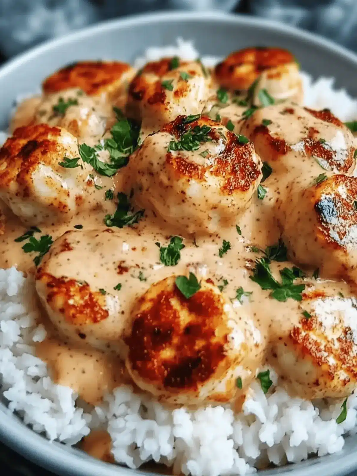 Cremig umhülltes Hühnchen mit Reis Rezept für Genießer 3 Cremig umhülltes Hühnchen mit Reis Rezept
