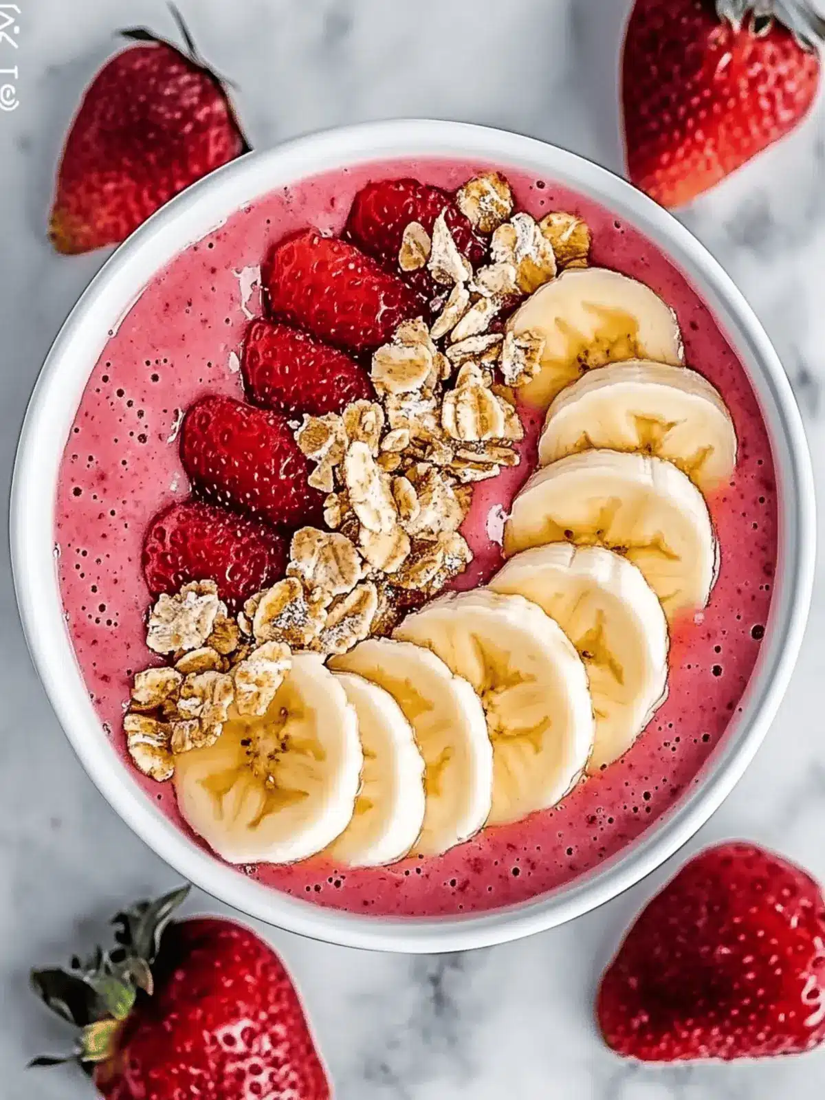 Erdbeer-Banane-Smoothie-Schüssel für fruchtigen Genuss 3 Erdbeer-Banane-Smoothie-Schüssel