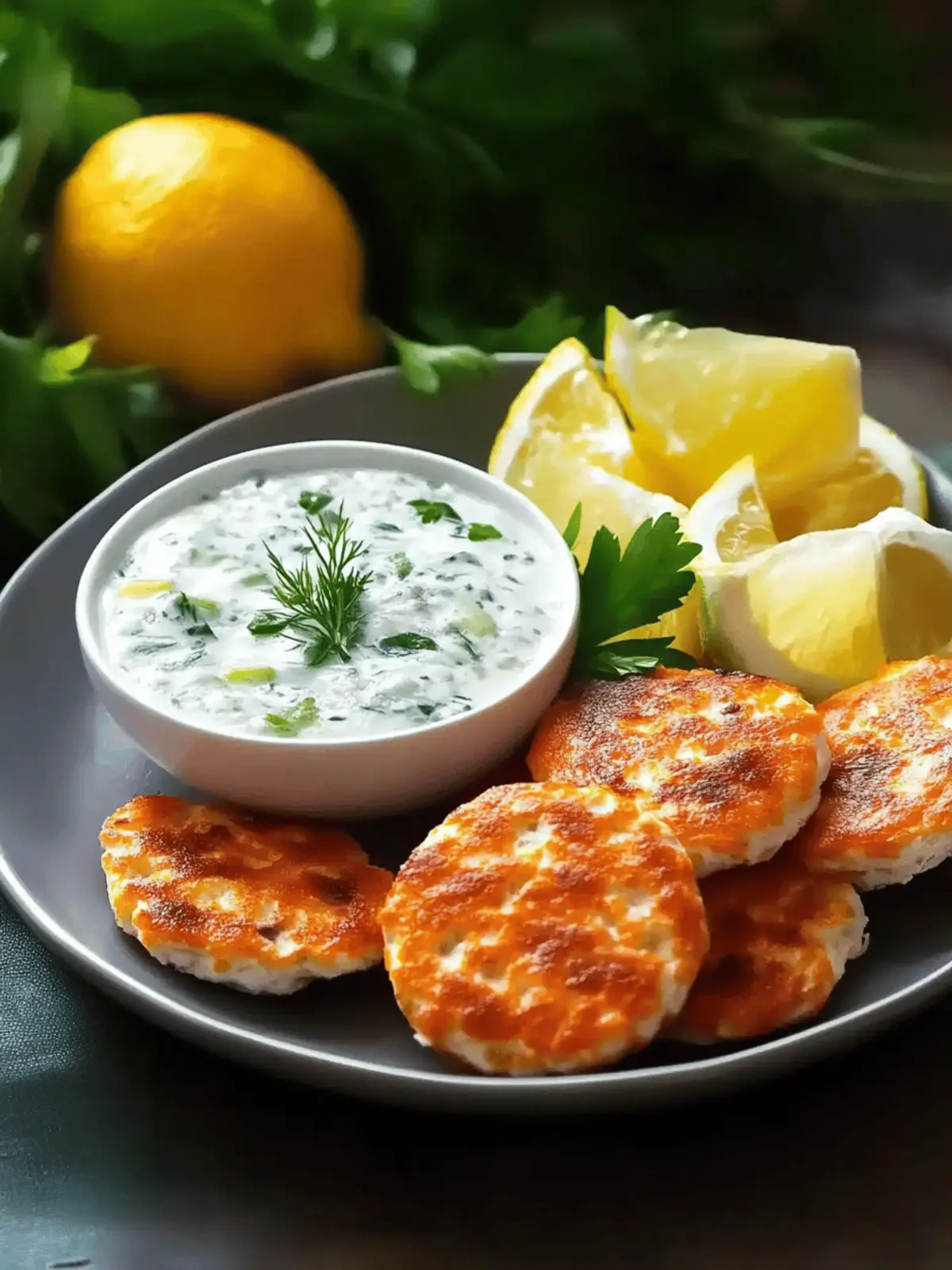 Lachsfrikadellen mit Zitronen-Dill-Sauce genießen 2 Lachsfrikadellen mit Zitronen-Dill-Sauce