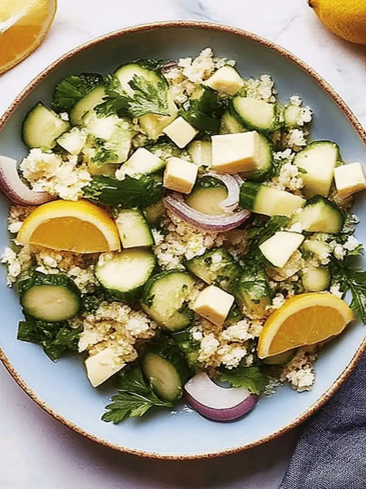 Gurkensalat mit Quinoa und Zitronendressing