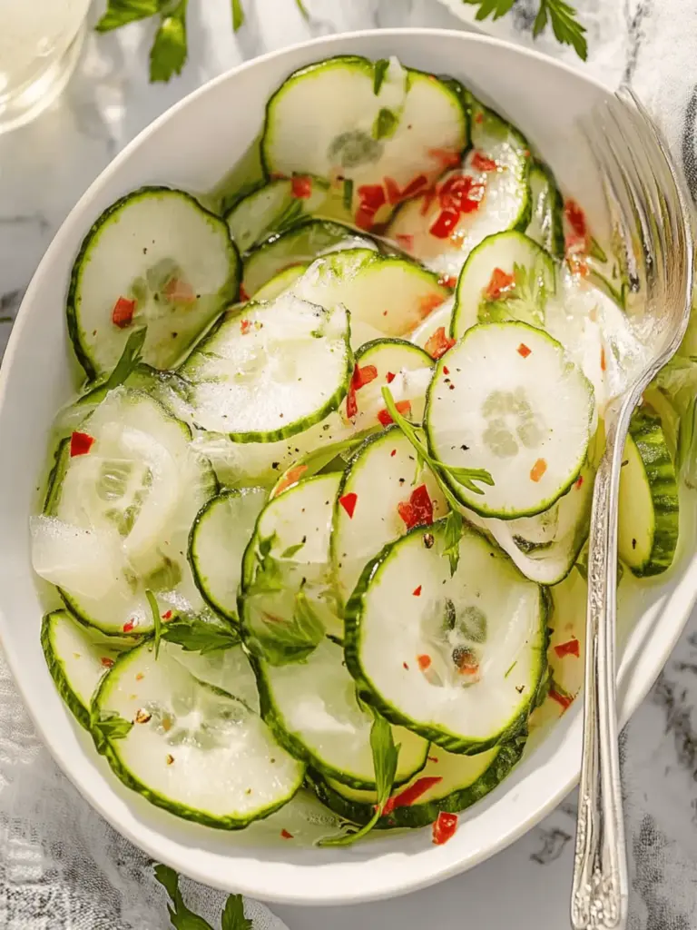 Koriander Limetten Gurkensalat