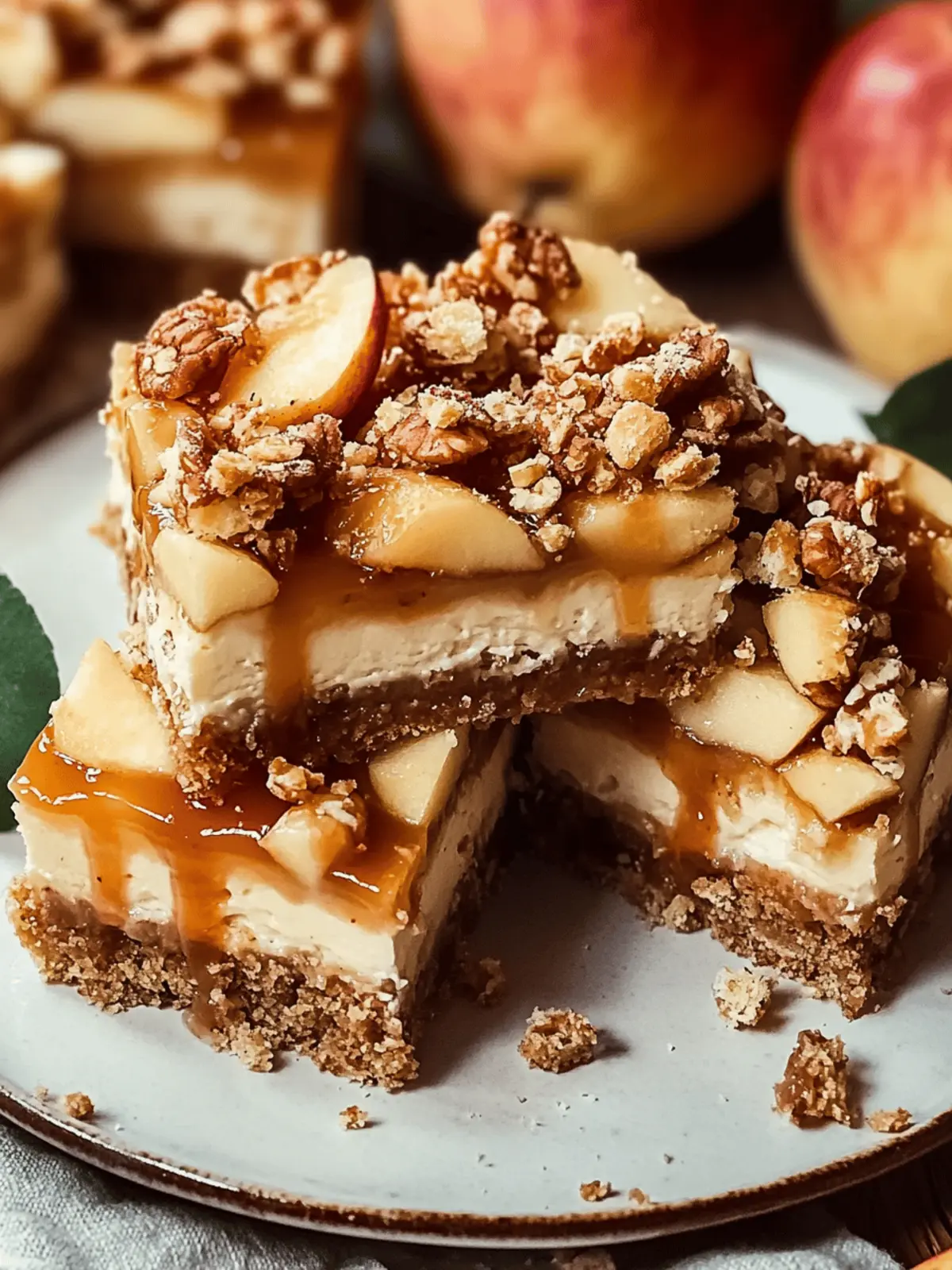 Karamell-Apfel-Käsekuchen-Riegel für den Herbstgenuss 2 Karamell-Apfel-Käsekuchen-Riegel