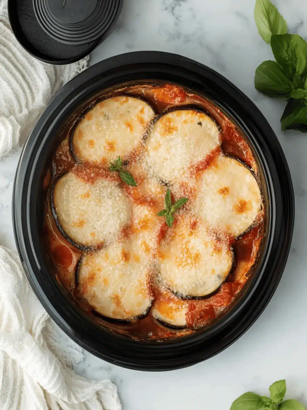 Genussvolle Slow Cooker Auberginen Parmigiana 4 Slow Cooker Auberginen Parmigiana