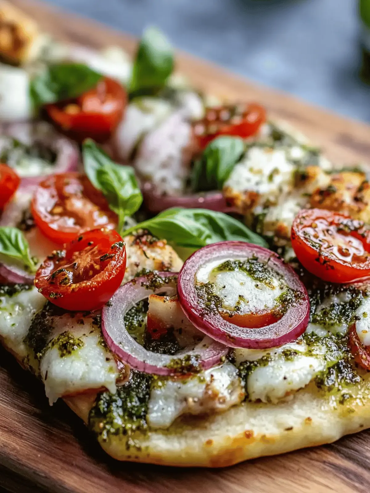 Pesto Hähnchen Fladenbrot für schnelles Abendessen 4 Pesto Hähnchen Fladenbrot