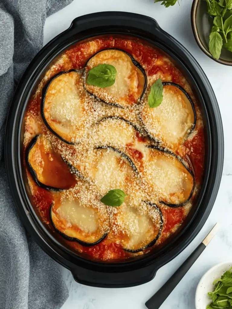Slow Cooker Auberginen Parmigiana