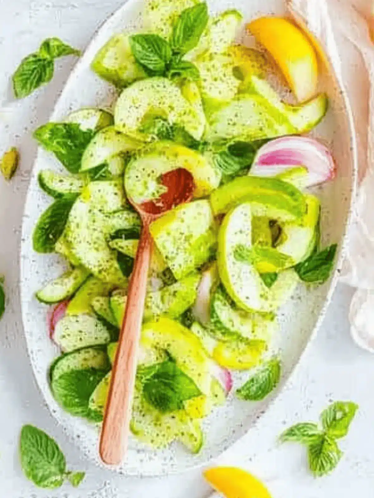 Gurken Sellerie Salat mit Apfel und Kräutern 2 Gurken Sellerie Salat