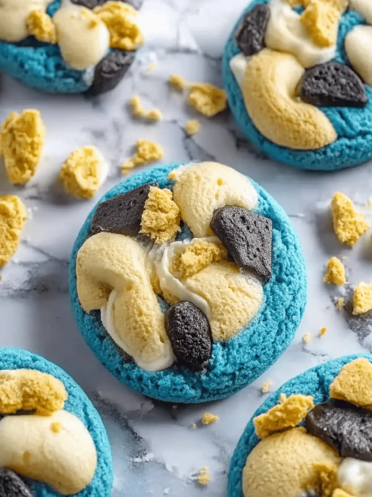 Kekse von Cookie Monster: Einfache blaue Monster-Leckereien 2 Kekse von Cookie Monster: Einfache hausgemachte blaue Monster-Leckereien für Kinder