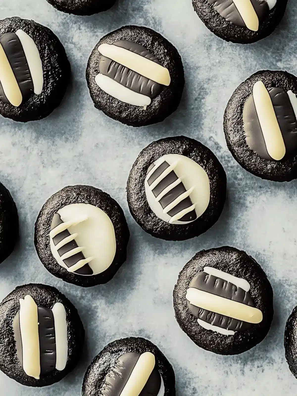 Schwarze Kakaomami-Macarons