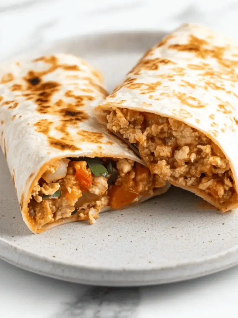 Käse-Hähnchen und Reis Burritos