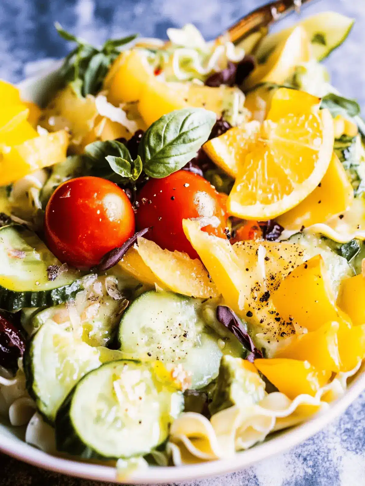 Nudelsalat mit cremigem Basilikumdressing für den Sommer 4 Nudelsalat mit cremigem Basilikumdressing