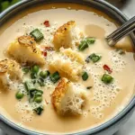 Cremige geröstete Knoblauch- und Cheddarkaffeesuppe