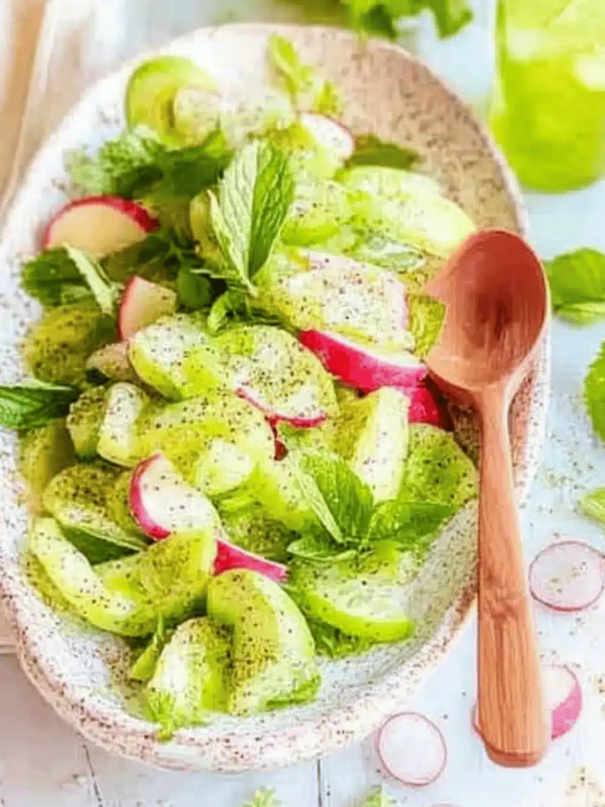 Gurken Sellerie Salat mit Apfel und Kräutern 3 Gurken Sellerie Salat