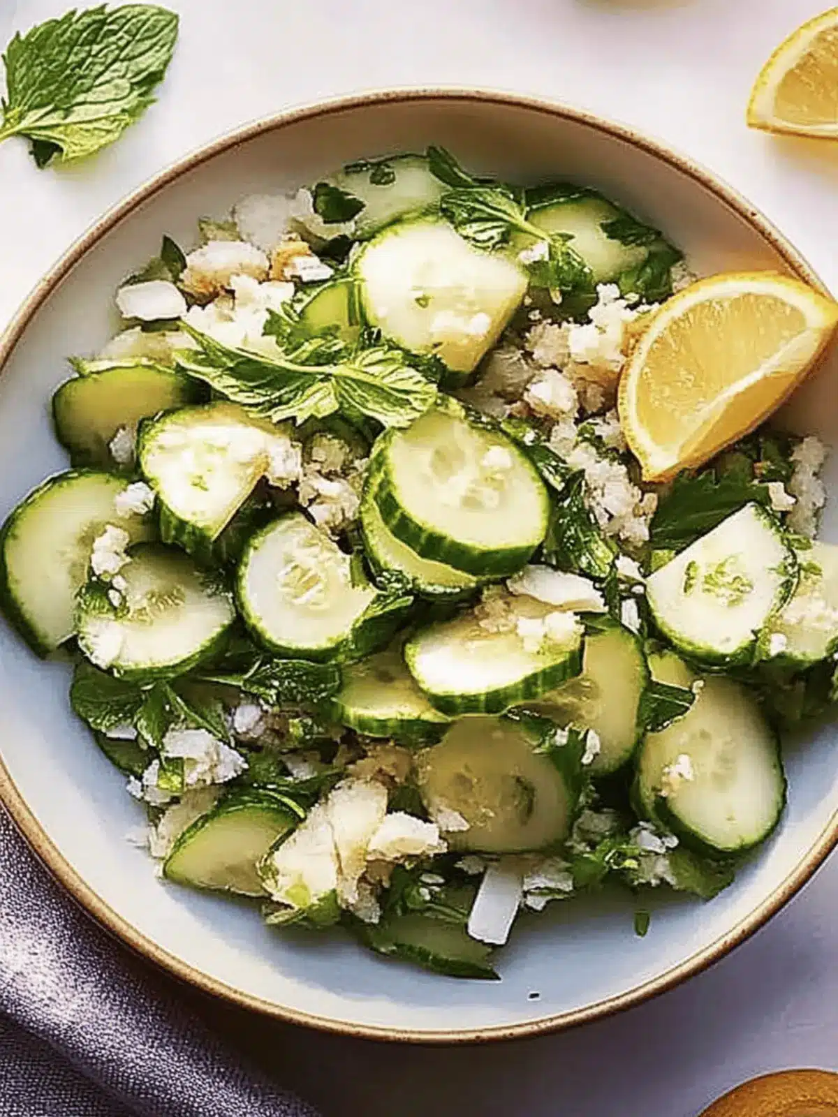 Gurkensalat mit Quinoa und Zitronendressing