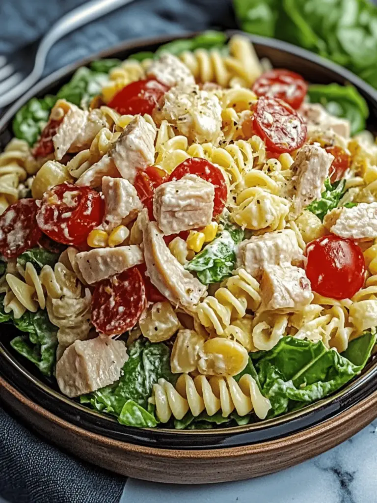Hühnchen Club Pasta Salat
