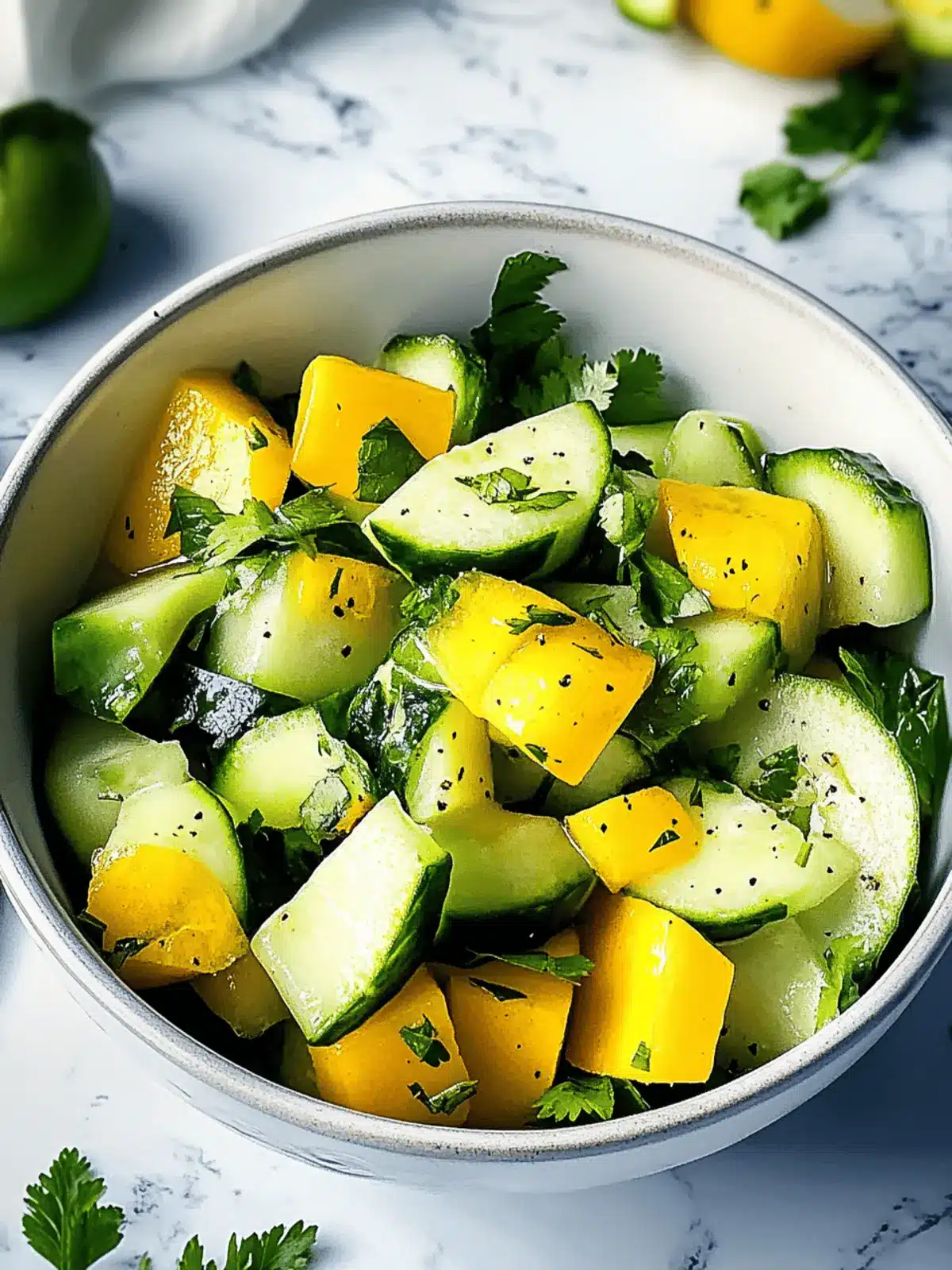 Mango Avocado Gurkensalat für den perfekten Sommergenuss 4 Mango Avocado Gurkensalat