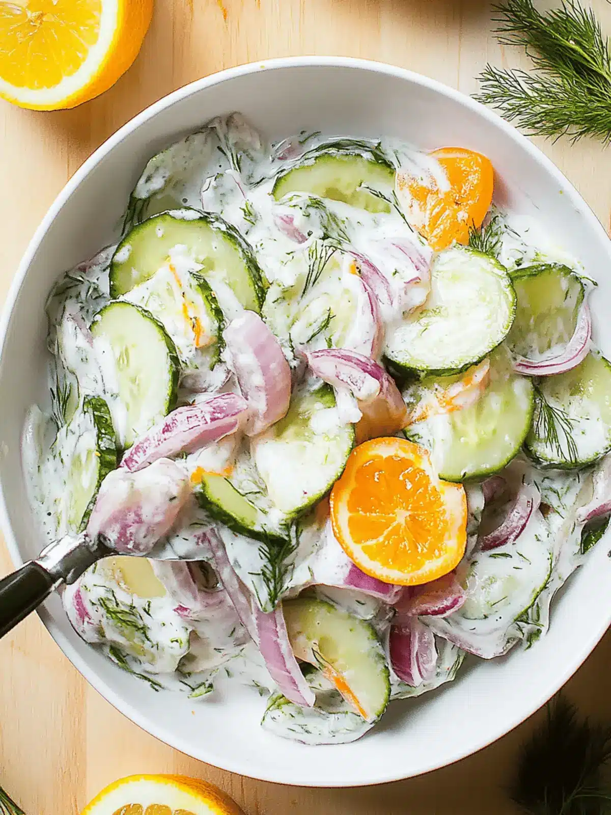 Griechischer Gurkensalat mit cremigem Dressing 2 Griechischer Gurkensalat