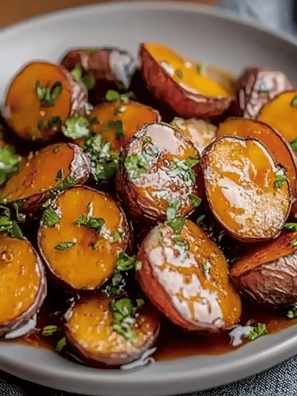 Walnuss Ahorn geröstete Süßkartoffeln