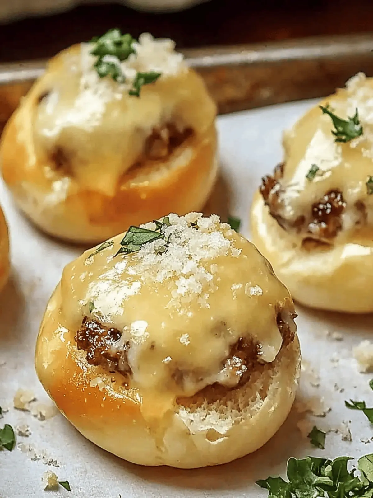 Knoblauch Parmesan Cheeseburger Bomben