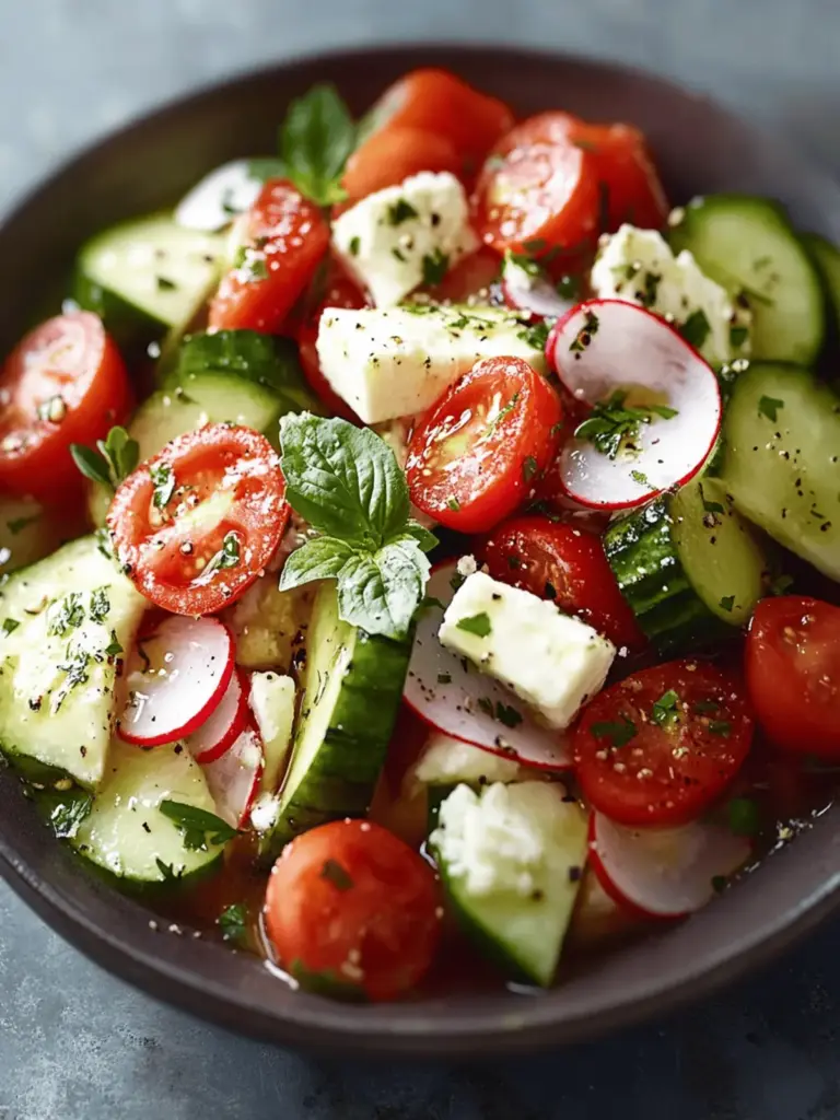 Griechischer Gurken-Tomaten-Feta-Salat