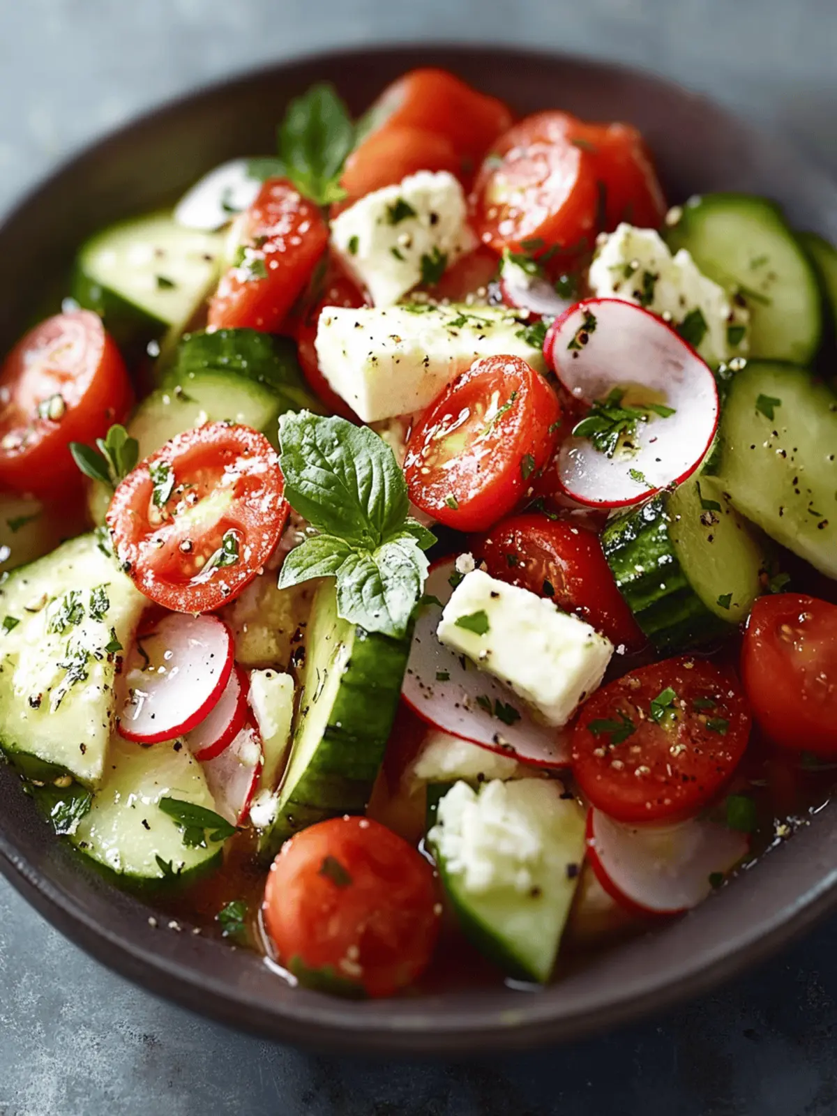 Griechischer Gurken-Tomaten-Feta-Salat