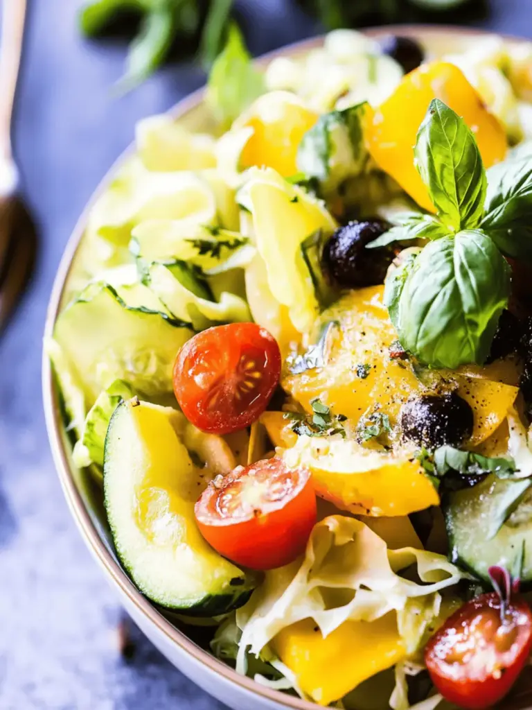Nudelsalat mit cremigem Basilikumdressing