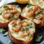 Garnelen- und Käsetoast mit Knoblauchbrot