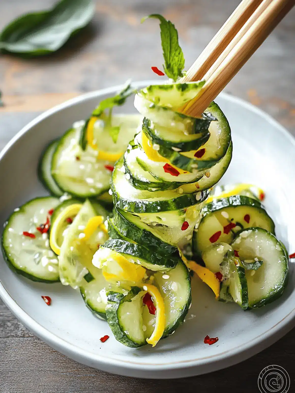 Spiral Gurkensalat mit süß-scharfem Dressing genießen 4 Spiral Gurkensalat mit süß-scharfem Dressing