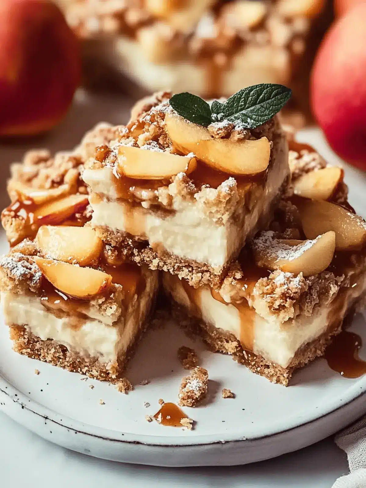Karamell-Apfel-Käsekuchen-Riegel für den Herbstgenuss 3 Karamell-Apfel-Käsekuchen-Riegel