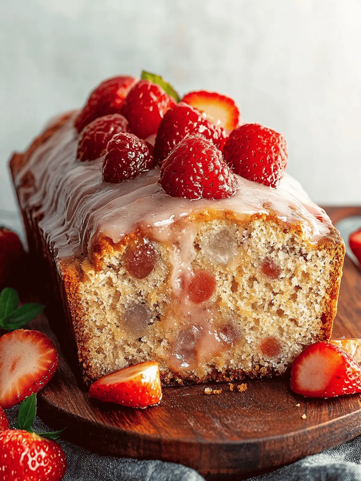Erdbeer-Bananenbrot mit fruchtiger Glasur 3 Erdbeer-Bananenbrot