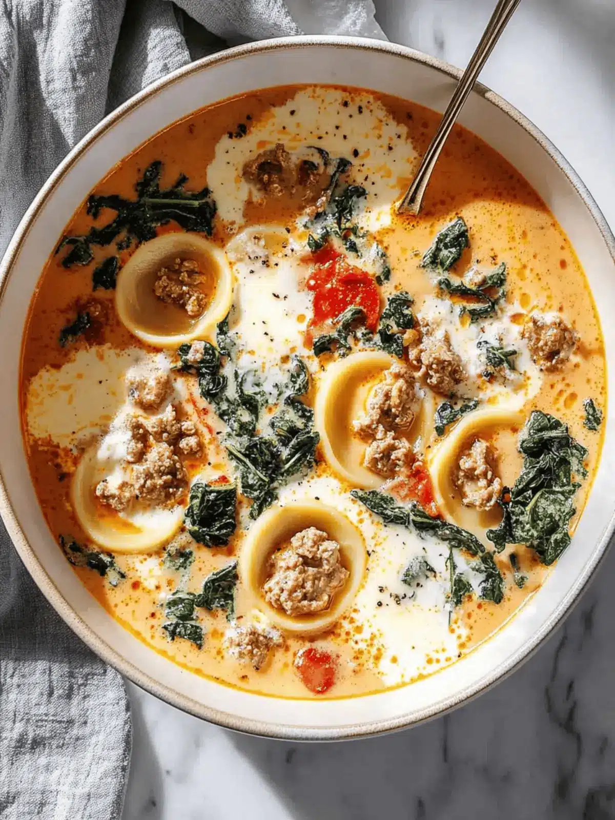 Butternut Wurst Tortellini Suppe