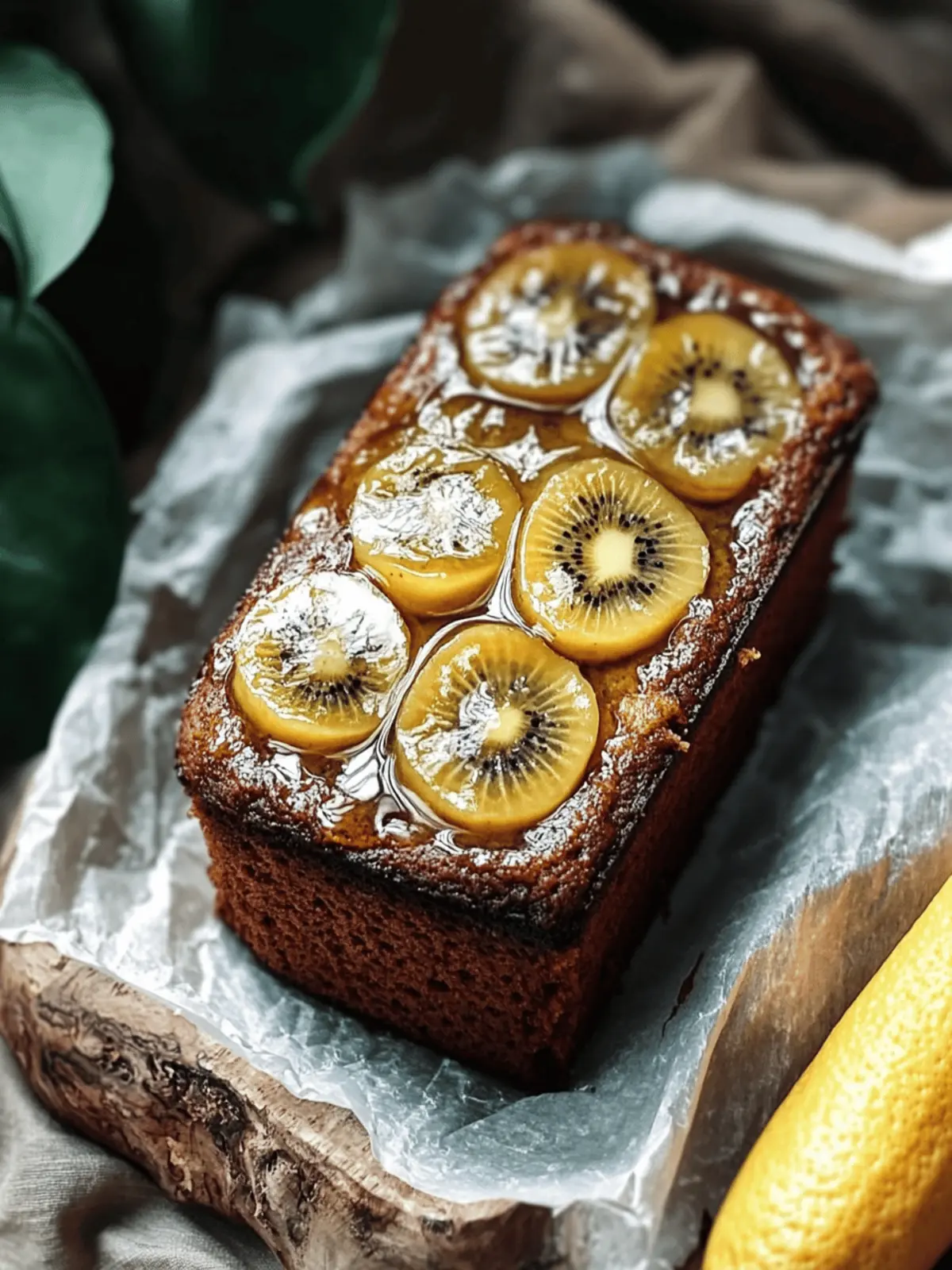Unwiderstehliches karamellisiertes Bananenbrot Rezept 4 Unwiderstehliches karamellisiertes Bananenbrot mit der Oberseite nach unten Rezept