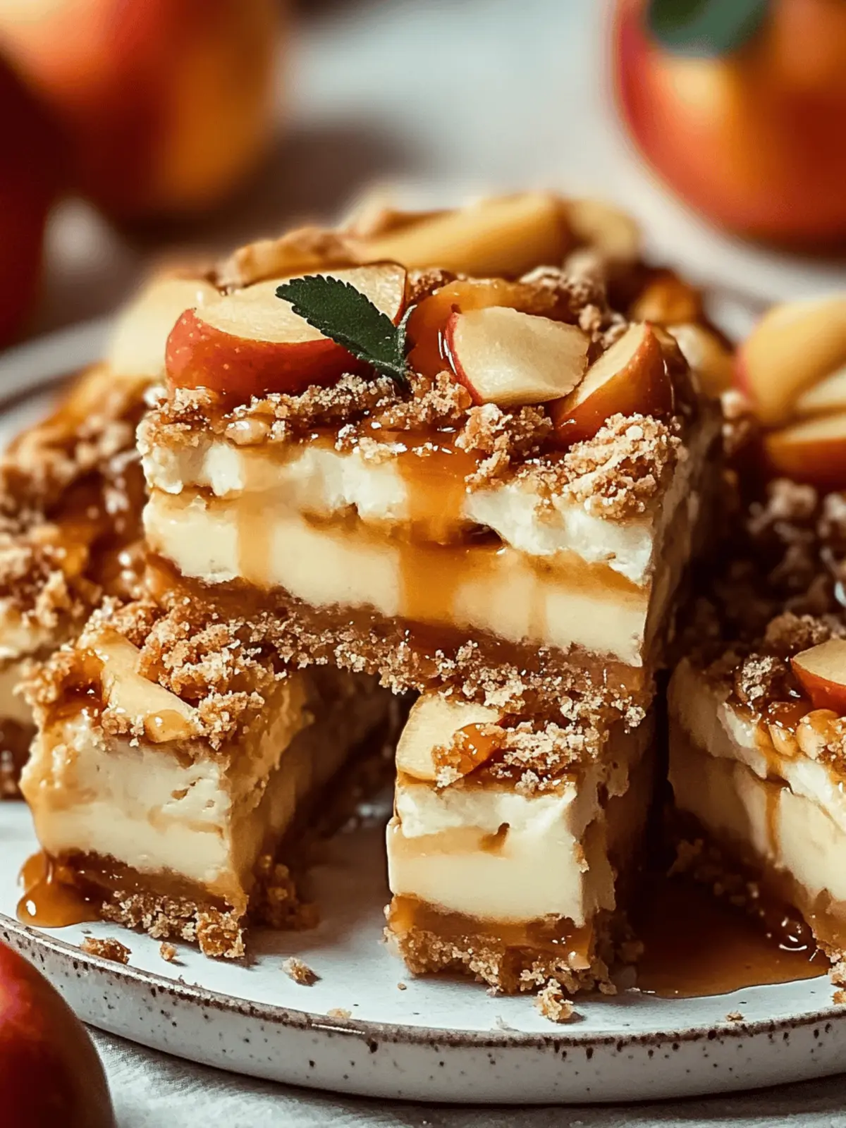 Karamell-Apfel-Käsekuchen-Riegel