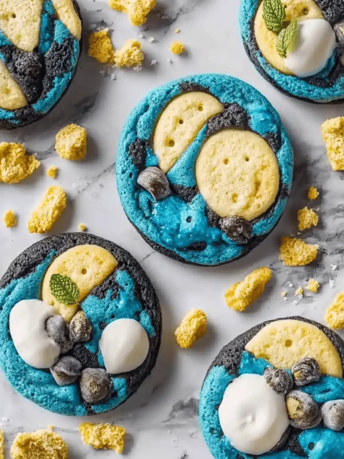 Kekse von Cookie Monster: Einfache blaue Monster-Leckereien 4 Kekse von Cookie Monster: Einfache hausgemachte blaue Monster-Leckereien für Kinder