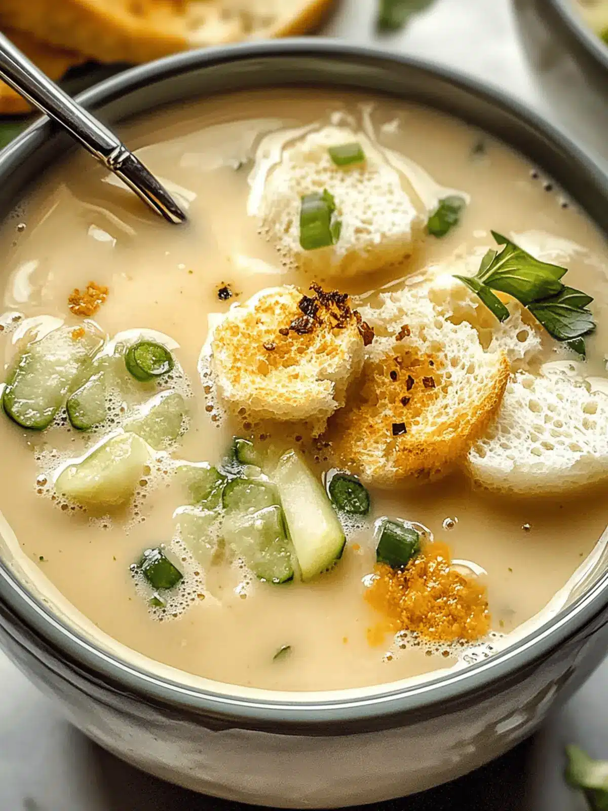 Cremige geröstete Knoblauch- und Cheddarkaffeesuppe genießen 4 Cremige geröstete Knoblauch- und Cheddarkaffeesuppe