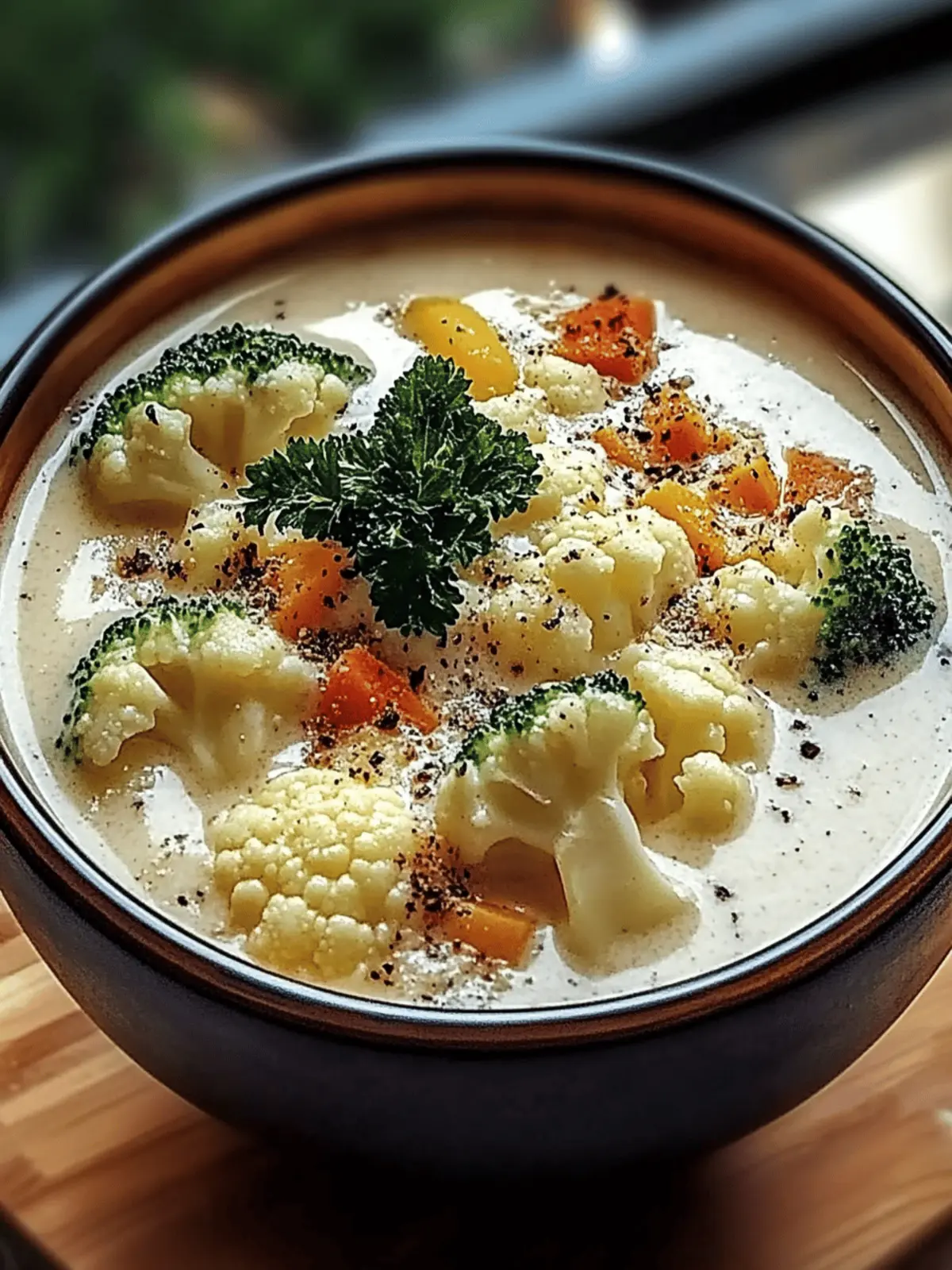 Köstliche Cheddar-Blumenkohl und geröstete Knoblauchsuppe 2 Cheddar-Blumenkohl und geröstete Knoblauchsuppe