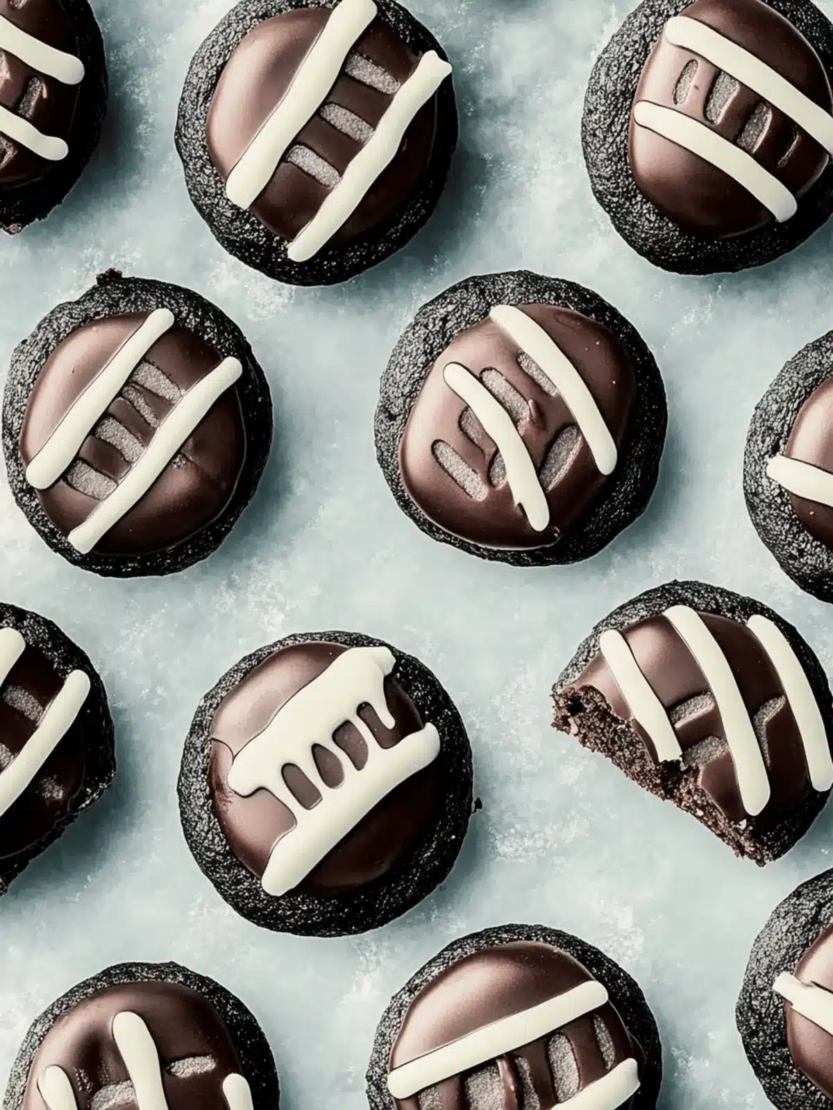 Schwarze Kakaomami-Macarons für Halloween-Party 2 Schwarze Kakaomami-Macarons