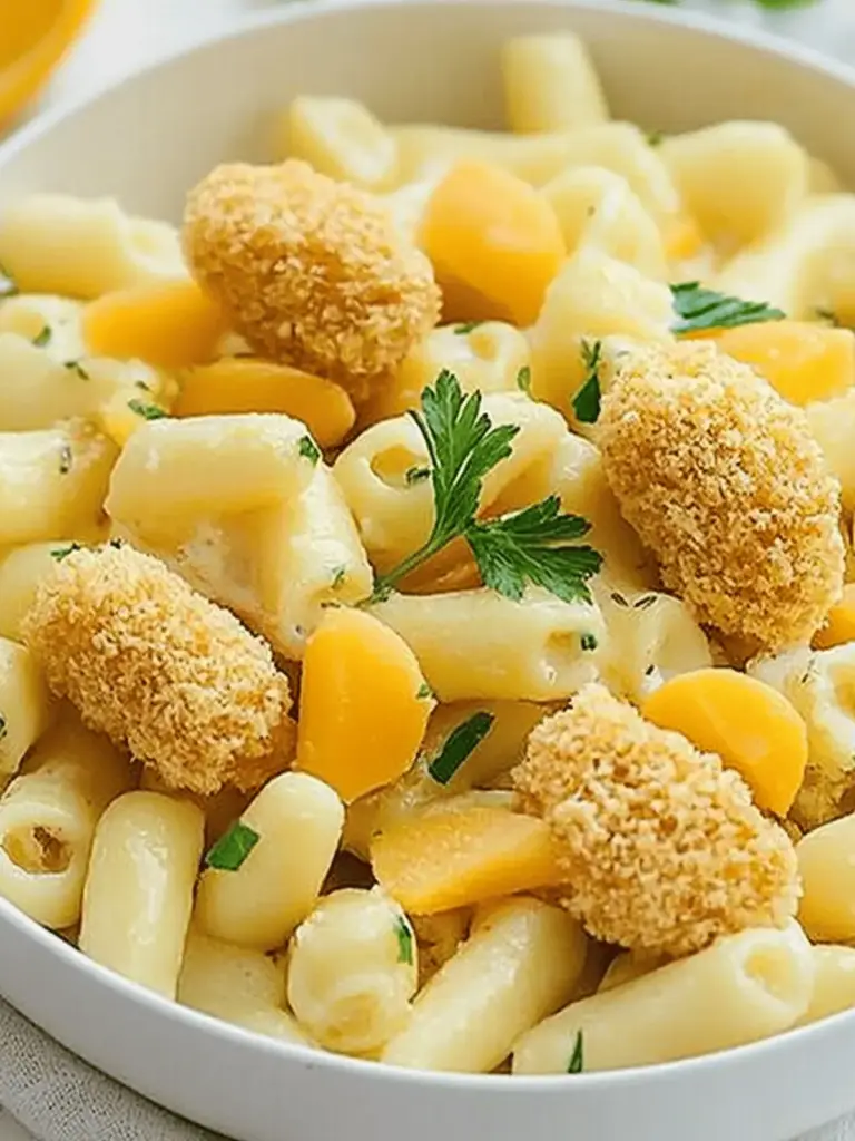 Knoblauchbutter-Hühnchenbissen & Pasta