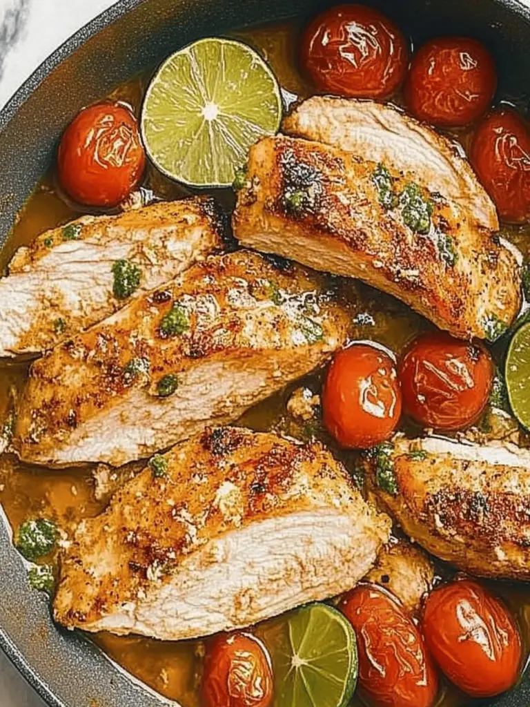 Cremige Pesto-Hähnchen mit gerösteten Tomaten