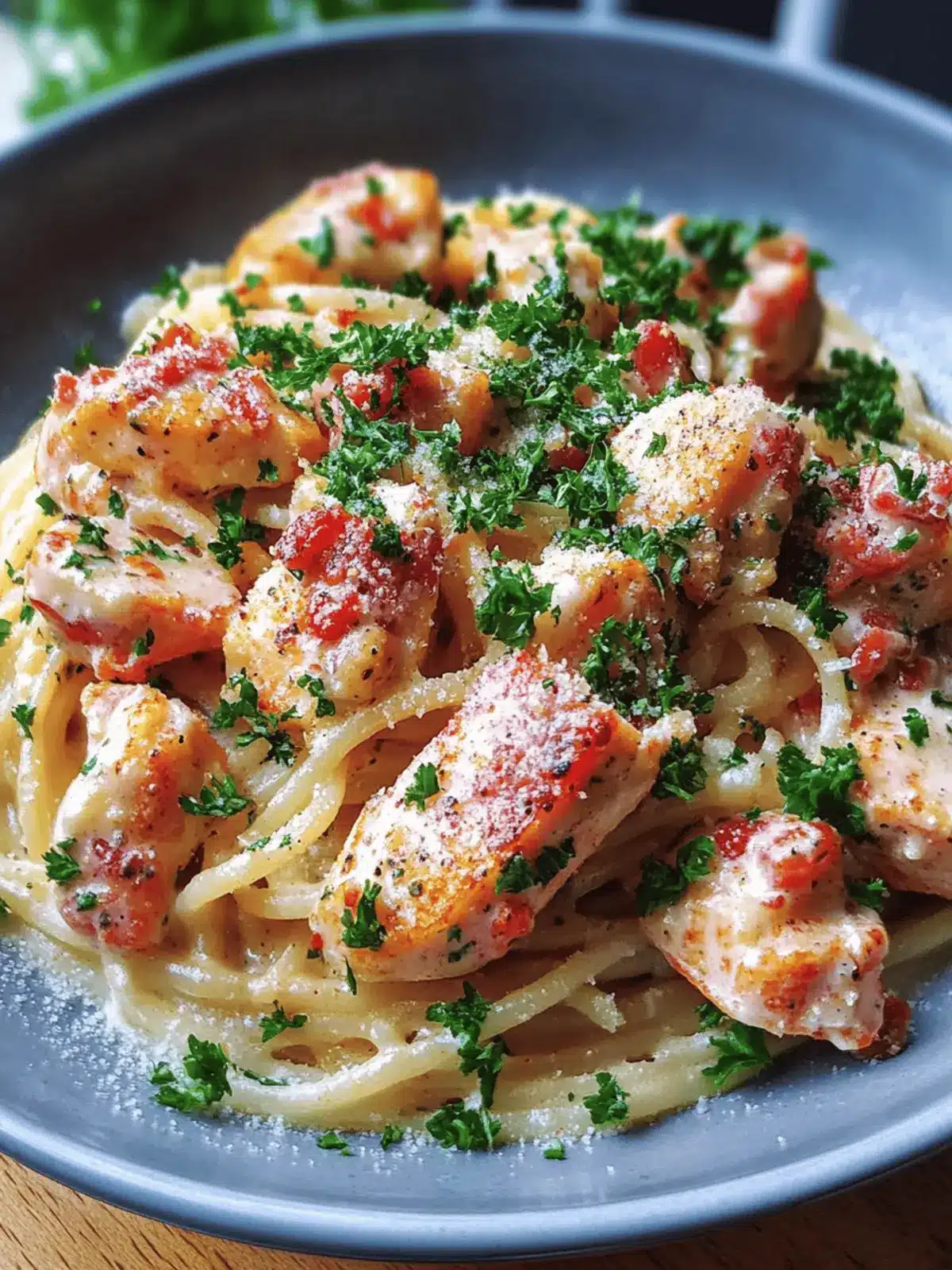 Hühnchen und Garnelen Carbonara in 25 Minuten 5 Hühnchen und Garnelen Carbonara