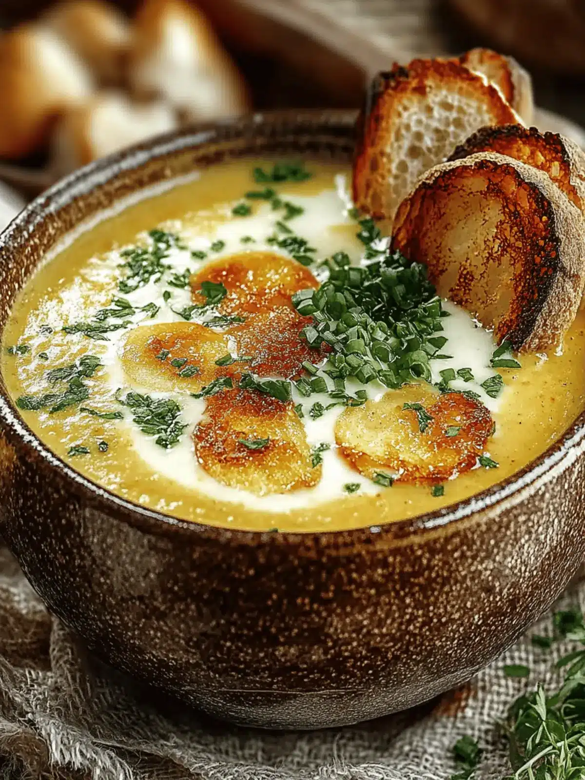 Cremige Kartoffel- und Lauchsuppe