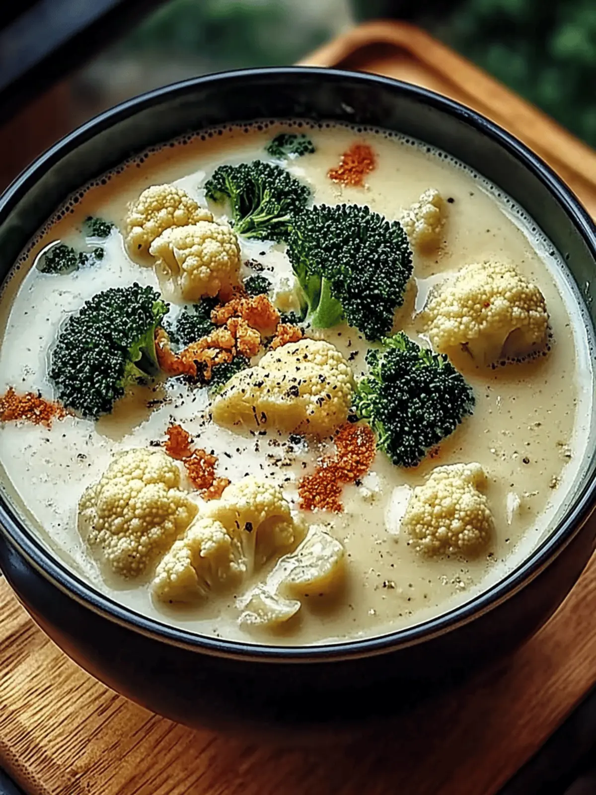 Köstliche Cheddar-Blumenkohl und geröstete Knoblauchsuppe 3 Cheddar-Blumenkohl und geröstete Knoblauchsuppe